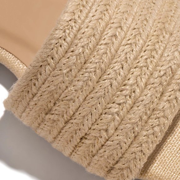 NEW🔥 Natural Woven Jute Raffia Slides Flat Sandal Flip Flops Square Open Toe - Picture 5 of 5